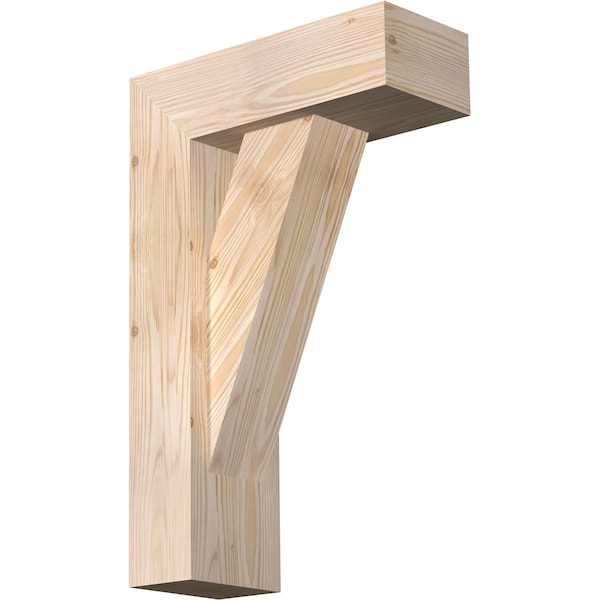 Ekena Millwork Traditional Block Smooth Bracket w/ Offset Brace, Douglas Fir, 5 1/2"W x 14"D x 22"H BKT0604X14X22TRA05SDF - main